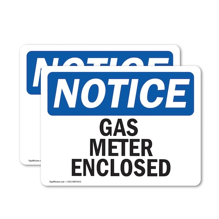 Signmission Gas Meter Enclosed, 7 in W x Rectangle, Vinyl Decal OS-2PACK-NS-D-57-L-13006